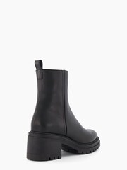 Dune London Black Possessive Cleated Heel Plain Ankle Boots - Image 4 of 6