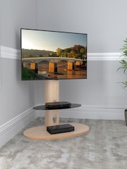 AVF Whitewashed Oak Chepstow 930 Pedestal TV Stand - Image 3 of 9