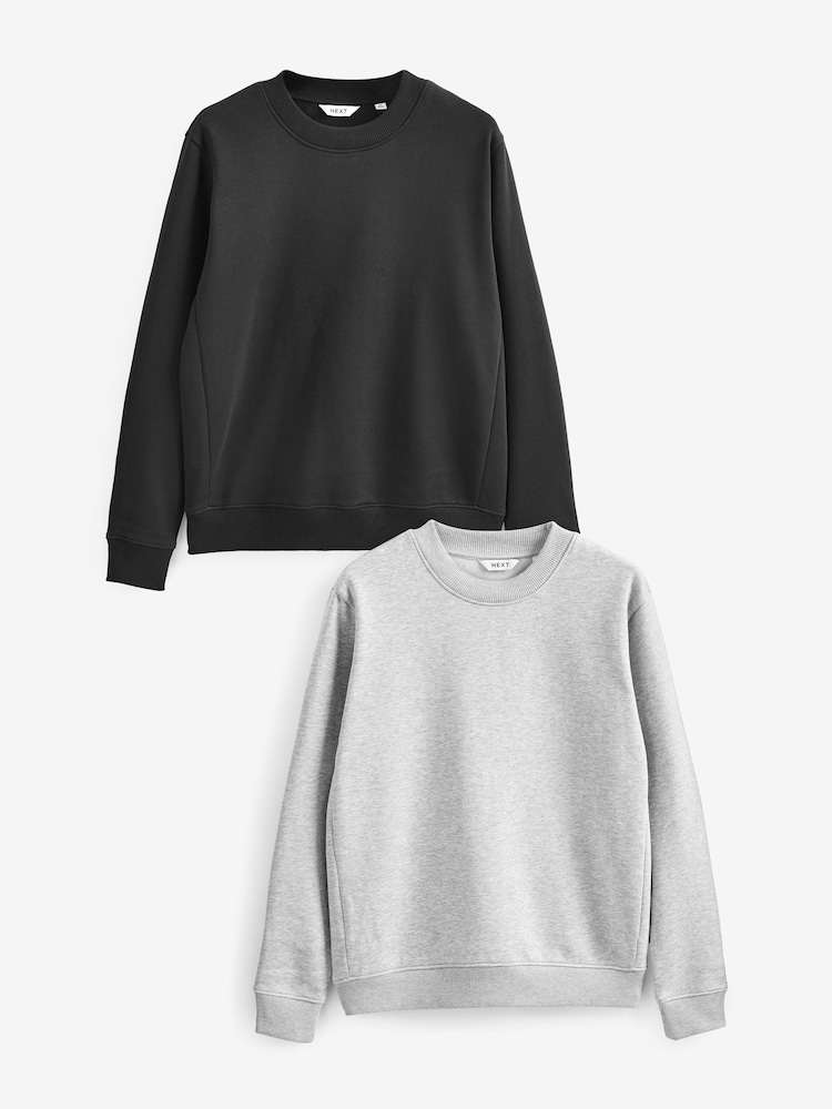 Black/Grey Crew Sweatshirts 2 Pack - Image 1 of 11 Black/Grey Crew Sweatshirts 2 Pack - Image 1 of 11