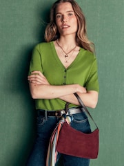 Boden Green Camilla Cotton V-Neck T-Shirt - Image 1 of 6