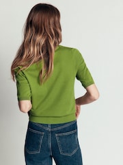 Boden Green Camilla Cotton V-Neck T-Shirt - Image 3 of 6