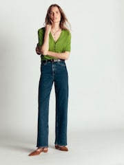 Boden Green Camilla Cotton V-Neck T-Shirt - Image 4 of 6
