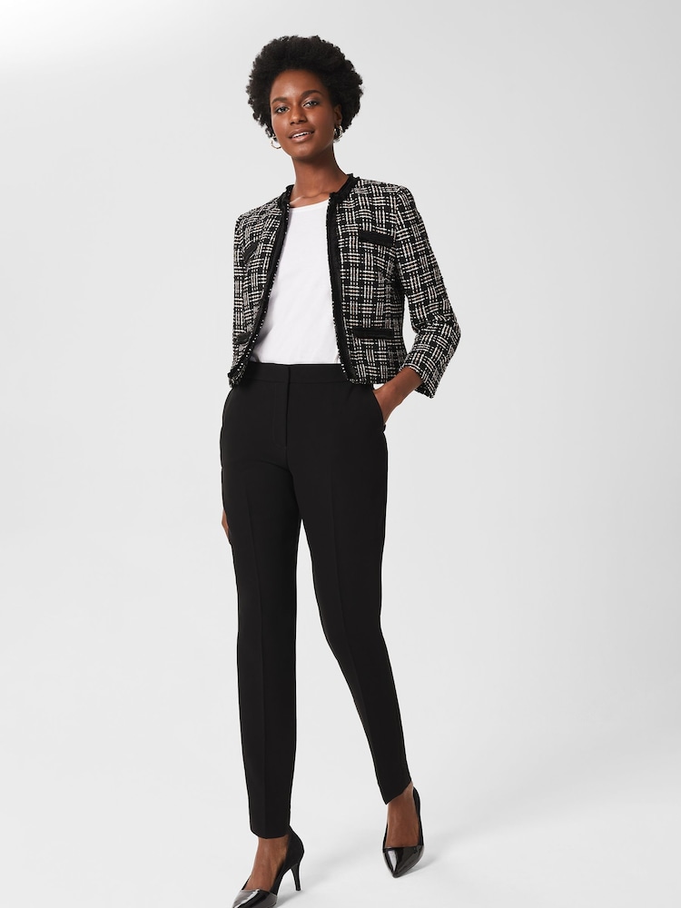Hobbs Black Petite Stevie Tapered Trousers - Image 1 of 4 Hobbs Black Petite Stevie Tapered Trousers - Image 1 of 4