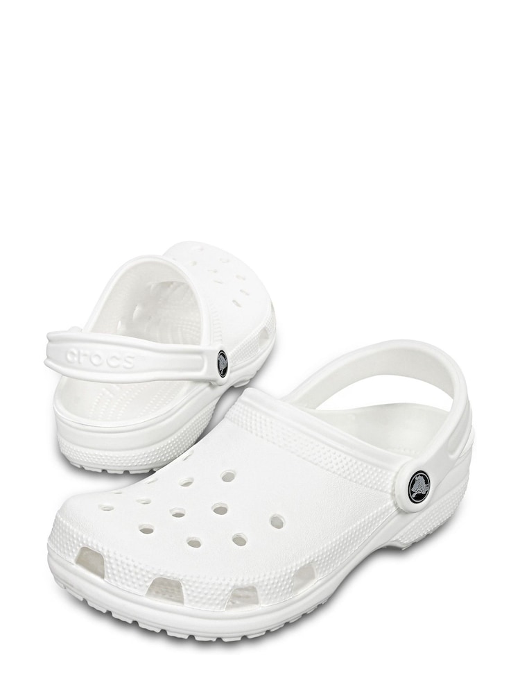 Crocs White Adults Classic Clogs - Image 5 of 7