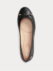 Lauren Ralph Lauren Black Jayna Leather Ballet Pump Shoes - Image 1 of 5
