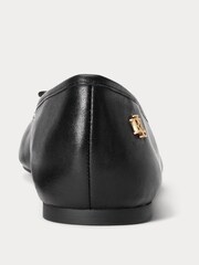 Lauren Ralph Lauren Black Jayna Leather Ballet Pump Shoes - Image 4 of 5