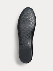 Lauren Ralph Lauren Black Jayna Leather Ballet Pump Shoes - Image 5 of 5