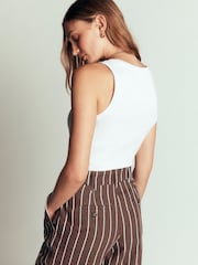 Boden White Annie Essential V-Neck Vest - Image 3 of 5