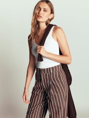 Boden White Annie Essential V-Neck Vest - Image 4 of 5