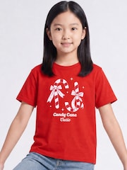 Rags & Rascals Red Christmas Candy Cane Cutie T-Shirt - Image 1 of 3
