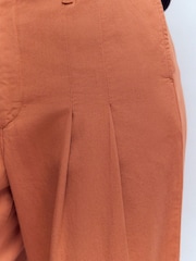 Boden Brown Mayfair Pleat Detail Trousers - Image 2 of 7