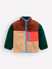 Boden Natural Cosy Colour Block Borg Jacket - Image 1 of 5