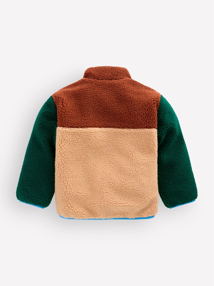 Boden Natural Cosy Colour Block Borg Jacket - Image 2 of 5