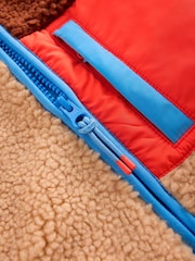 Boden Natural Cosy Colour Block Borg Jacket - Image 3 of 5