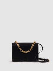 Reiss Black Sloane Leather Chain Handbag - Image 3 of 7