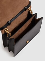 Reiss Black Sloane Leather Chain Handbag - Image 4 of 7