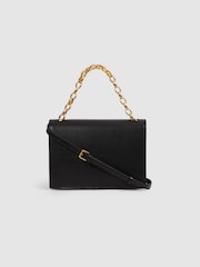 Reiss Black Sloane Leather Chain Handbag - Image 5 of 7