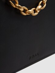 Reiss Black Sloane Leather Chain Handbag - Image 6 of 7