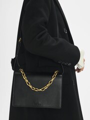 Reiss Black Sloane Leather Chain Handbag - Image 7 of 7