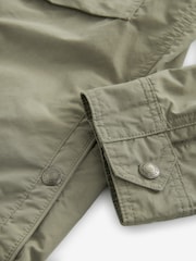 Sage Green Shower Resistant Utility Shacket - Image 12 of 13