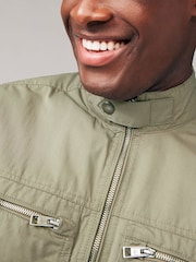Sage Green Shower Resistant Utility Shacket - Image 6 of 13