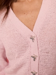 Mint Velvet Pink Cotton Blend Cardigan - Image 4 of 7