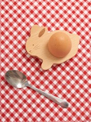 JoJo Maman Bébé Bunny Shaped Wooden Egg Cup - Image 1 of 2