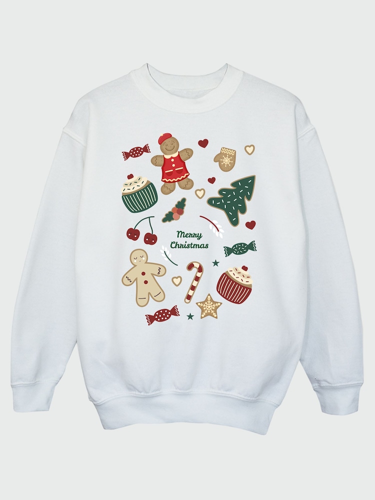 Rags & Rascals White Christmas Icons Sweatshirt - Image 2 of 4 Rags & Rascals White Christmas Icons Sweatshirt - Image 2 of 4