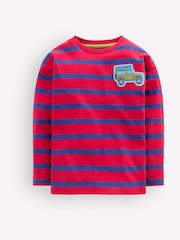 Boden Red Long Sleeve Badge T-Shirt - Image 3 of 5