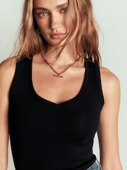 Boden Black Annie Essential V-Neck Vest - Image 2 of 5