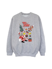 Rags & Rascals Grey Tom & Jerry Christmas Trees Sweatshirt - Image 2 of 4