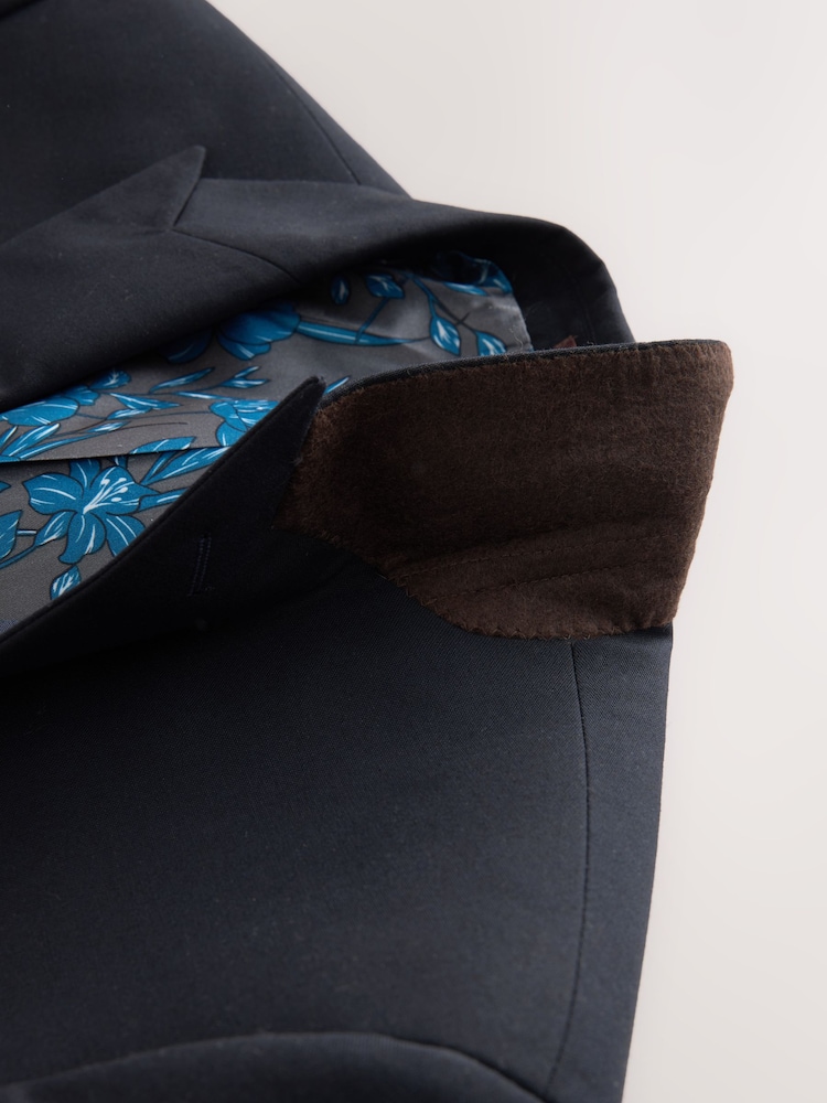 Navy Blue Slim Fit Two Button Suit Jacket - Image 11 of 12
