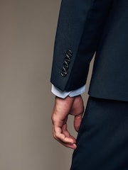 Navy Blue Slim Fit Two Button Suit Jacket - Image 6 of 12