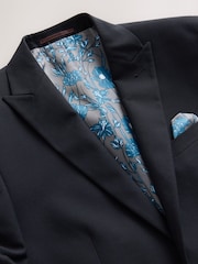 Navy Blue Slim Fit Two Button Suit Jacket - Image 9 of 12