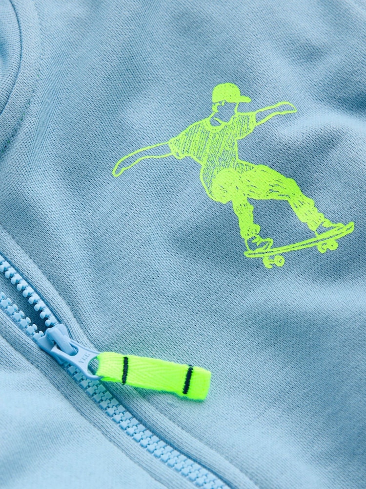 Boden Blue Front & Back Zip-Up Hoodie - Image 3 of 3