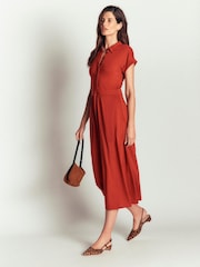 Boden Brown Fae Jersey Shirt Dress - Image 4 of 6
