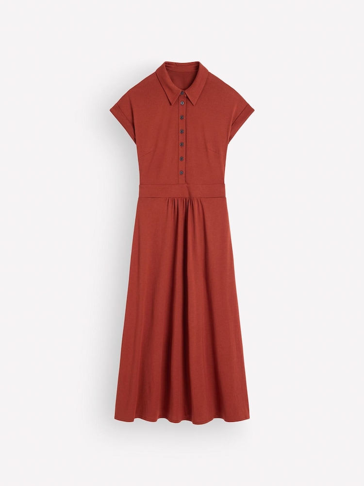 Boden Brown Fae Jersey Shirt Dress - Image 6 of 6 Boden Brown Fae Jersey Shirt Dress - Image 6 of 6