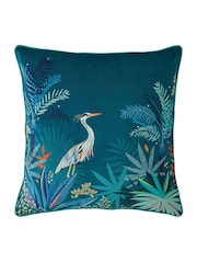 Sara Miller Teal Blue Heron Cushion - Image 1 of 1