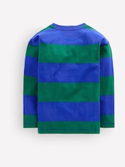 Boden Blue Long Sleeve Badge T-Shirt - Image 3 of 4