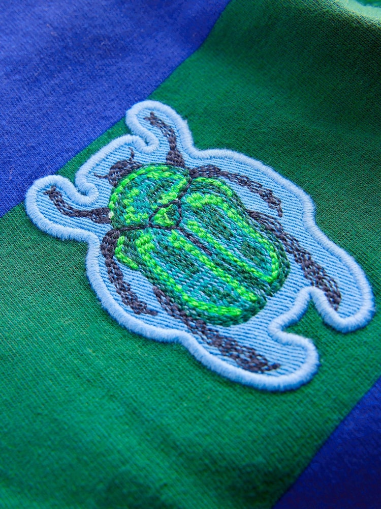 Boden Blue Long Sleeve Badge T-Shirt - Image 4 of 4 Boden Blue Long Sleeve Badge T-Shirt - Image 4 of 4