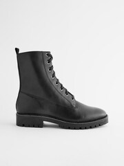 Black Regular/Wide Fit Forever Comfort® Leather Lace-Up Boots - Image 3 of 7