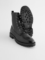 Black Regular/Wide Fit Forever Comfort® Leather Lace-Up Boots - Image 5 of 7