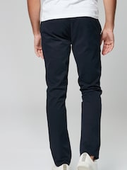 Navy Blue Slim Fit Stretch Chinos Trousers - Image 3 of 5