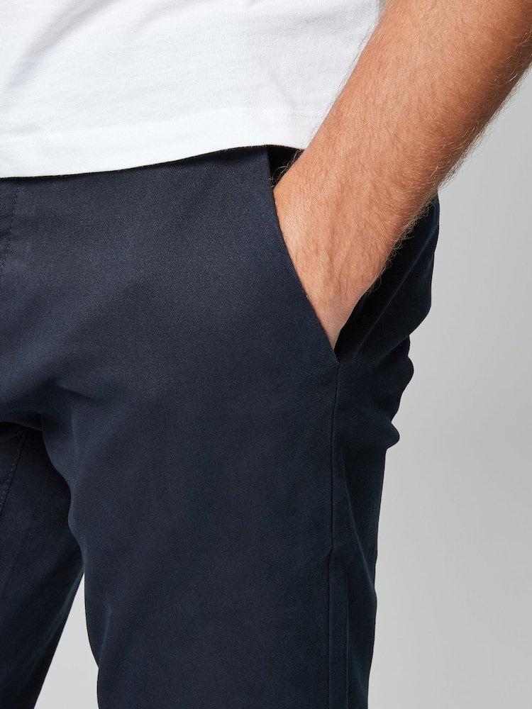 Bleu marine - Slim Fit (Slim Fit) - Pantalon chino stretch - Image 4 of 5