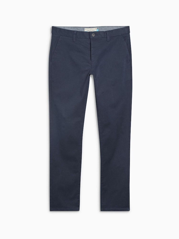 Navy Blue Slim Fit Stretch Chinos Trousers - Image 5 of 5