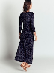 Boden Blue Jasmine Ruched Jersey Dress - Image 2 of 6