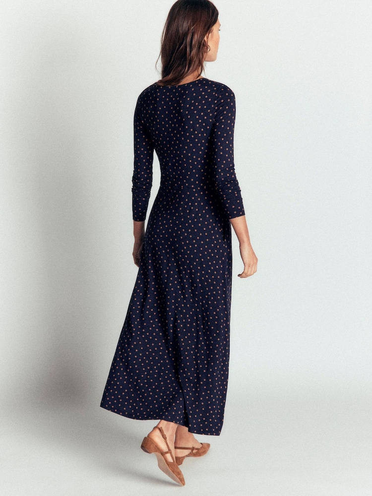 Boden Blue Jasmine Ruched Jersey Dress - Image 2 of 6 Boden Blue Jasmine Ruched Jersey Dress - Image 2 of 6