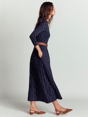 Boden Blue Jasmine Ruched Jersey Dress - Image 3 of 6