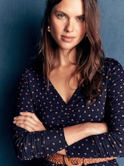 Boden Blue Jasmine Ruched Jersey Dress - Image 4 of 6