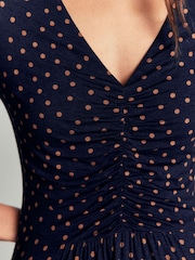 Boden Blue Jasmine Ruched Jersey Dress - Image 5 of 6